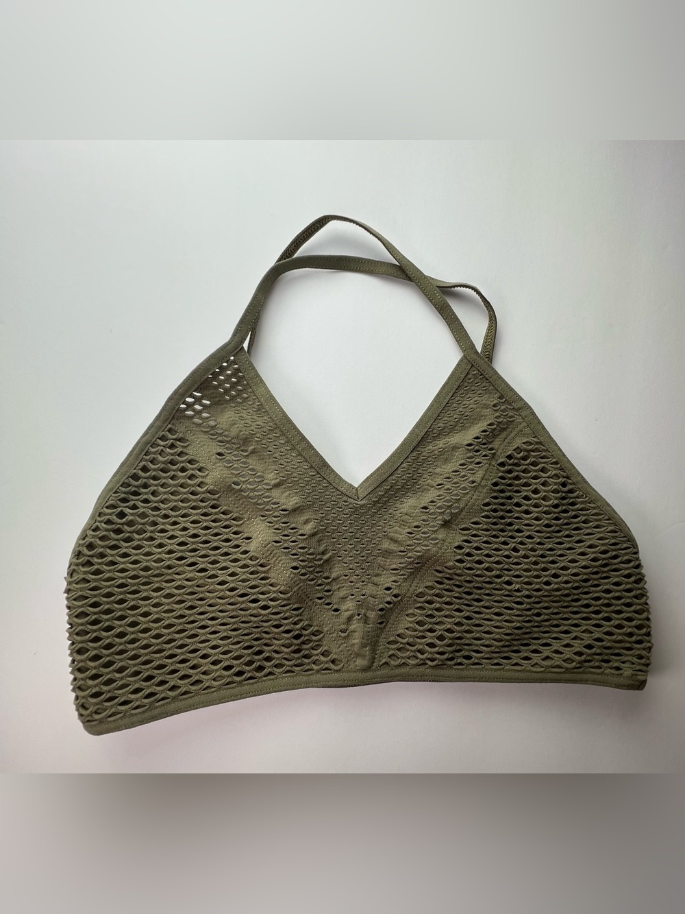 FP Movement by Free People Olive Green Mesh Bralette XS NWOT